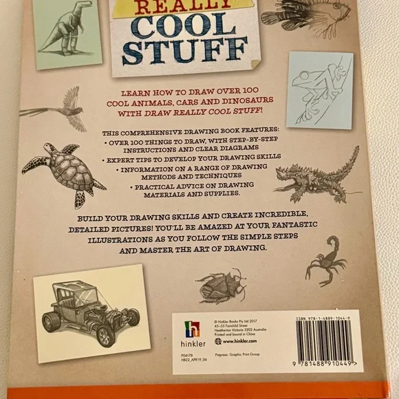 Draw Really Cool Stuff Kids Drawing Book Step by Step Hinkler Like New - Picture 3 of 16